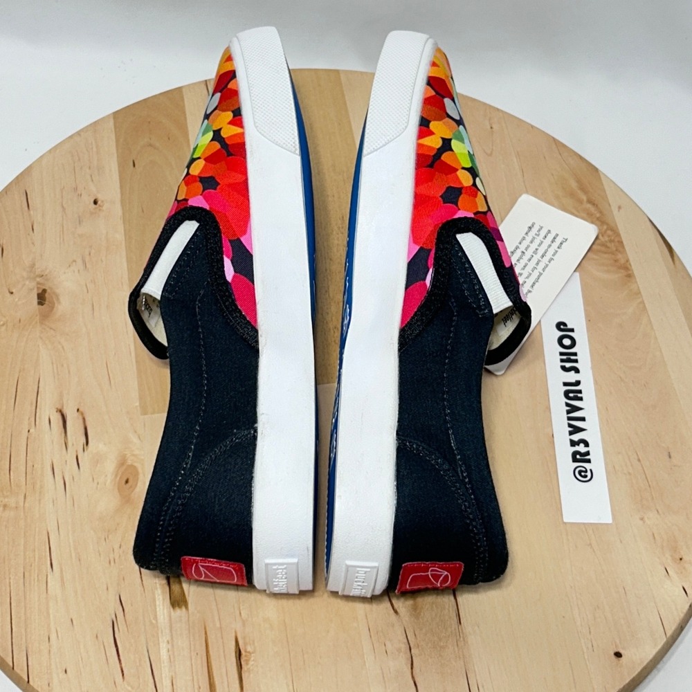 BucketFeet Adult Unisex Multicolor Canvas Slip On Sneakers NWT- W9 & M7.5 - Picture 9 of 11